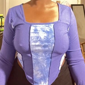 Square neck Rib-knit crop top